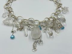Deb Guyot Studio Sterling Silver Clear Quarts & Blue Topaz Necklace, 18"