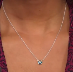 Colleen Lopez Sterling Silver 0.33ctw Blue & White Diamond Necklace, 18"