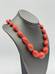 Jay King Sterling Silver Red Coral Statement Necklace, 18"