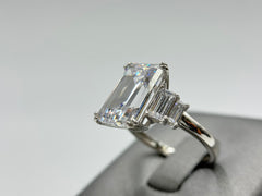 Absolute Sterling Silver Emerald-cut CZ Ring, Size 8