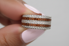 Colleen Lopez Sterling Silver 0.25ctw Dark Orange Diamond Rope Band Ring, Size 5