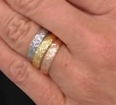 Bianca Milano Sterling Silver Goldclad Diamond-Cut Band Ring, Size 5