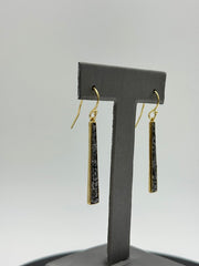 JoyaSterling Silver Goldclad crushed Diamond Drop Earrings, 2"