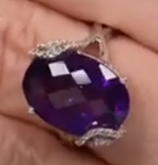 Colleen Lopez Sterling Silver 7.78ctw Amethyst & Topaz Solitaire Ring, Sz 6