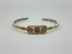 Gems by Michael Sterling Silver Vermeil Multicolor Tourmaline Cuff Bracelet, 6-1/2"