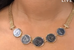 Bellezza Italian Coin Graduated Bismark Chain Necklace, 18"