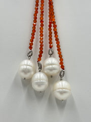 Colleen Lopez Sterling Silver Citrine & Pearl Beaded Lariat Necklace, 44"