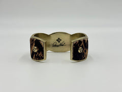 Patricia Nash Goldtone Faux Pelt Cuff Bracelet. 7-1/2"