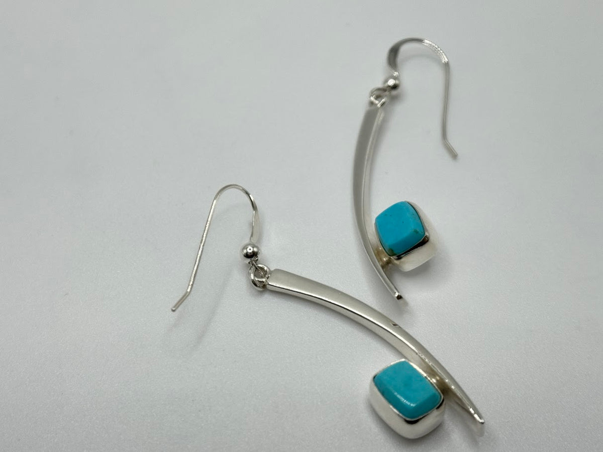 Jay King Sterling  Silver Sonora Blue Turquoise Drop Earrings, 1-1/4"