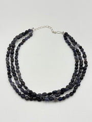 Jay King Sterling Silver Iolite Triple-strand Beaded Necklace, 18"+2"