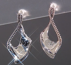 LiPaz Sterling Silver Spiral Hammered Drop Earrings