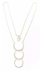 Sevilla Sterling Silver Triple Horseshoe Drop Necklace, 28"