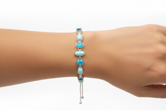 Traveler's Journey Larimar & Simulated Opal Quartz Doublet Bracelet
