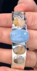 Jay King Sterling Silver Blue Opal & multicolor Agate Cuff Bracelet, 6-3/4"