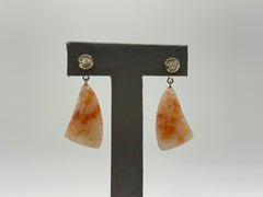 Jay King Sterling Silver Freeform Sunstone Drop Earrings, 1-1/2"