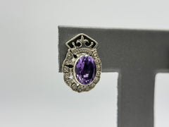 Nicky Butler Sterling Silver Oval Amethyst Stud Earrings.