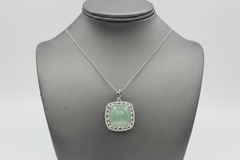 Jade of Yesteryear Square Green Jade & Cubic Zirconia Pendant Necklace, 18"