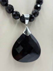 Jay King Sterling Silver Black Chalcedony Beaded Pendant Necklace, 18"