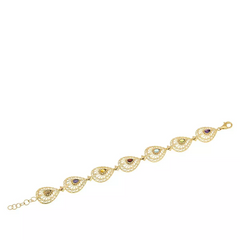Technibond Sterling Silver Goldclad Multigem Filigree Bracelet, 6-3/4"