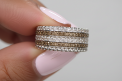 Colleen Lopez Sterling Silver 0.25ctw Champagne Diamond Rope Band Ring, Size 6