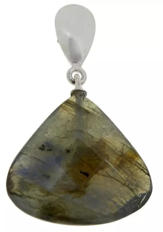 Pendientes colgantes de labradorita facetada multicolor de Jay King en plata de ley de 3,81 cm