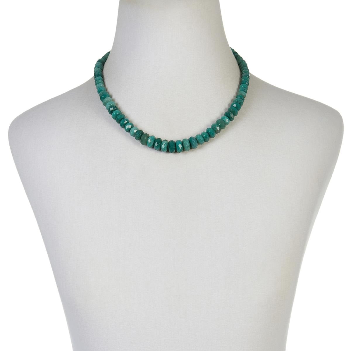 Jay King Green Chrome Chalcedony Beaded Sterling Silver Necklace 18"