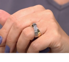 Michael Anthony Jewelry 10K Two-Tone Crossover Band Ring, Size 6