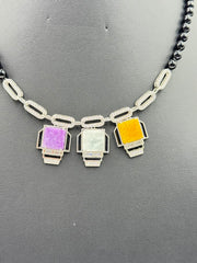 Jade of Yesteryear Multicolor Jade Statement Necklace, 18"