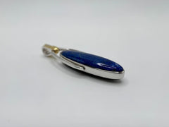 Traveler's Journey Sterling Silver Oval Labradorite & Blue Lapis Reversible Pendant, 2"