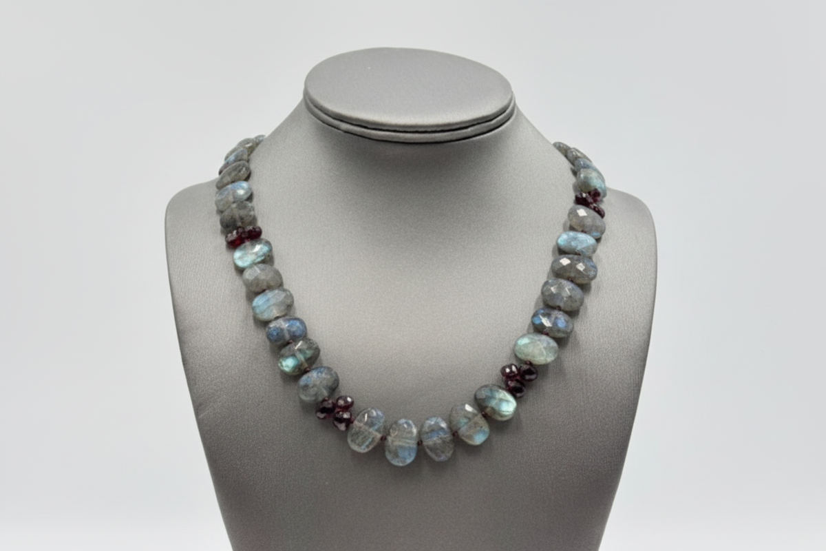 Rarities Sterling Silver Goldclad Faceted Labradorite & Pyrite Toggle Necklace, 21"