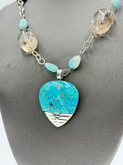 Barse Sterling Silver Multi Gemstone Pendant Station Necklace, 36"