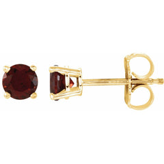 14K Yellow Natural Mozambique Garnet Stud Earrings