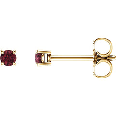 14K Yellow Natural Mozambique Garnet Stud Earrings