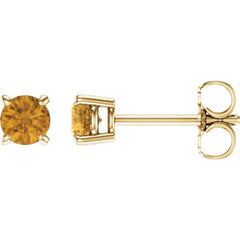 14K Yellow Natural Citrine Stud Earrings