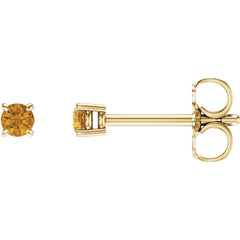 14K Yellow Natural Citrine Stud Earrings
