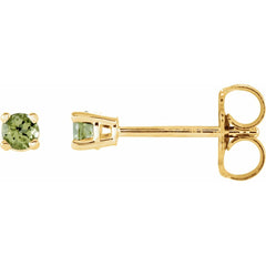 14K Yellow Natural Peridot Stud Earrings