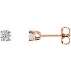 14K Rose 1/3 Ctw Natural Diamond Stud Earrings