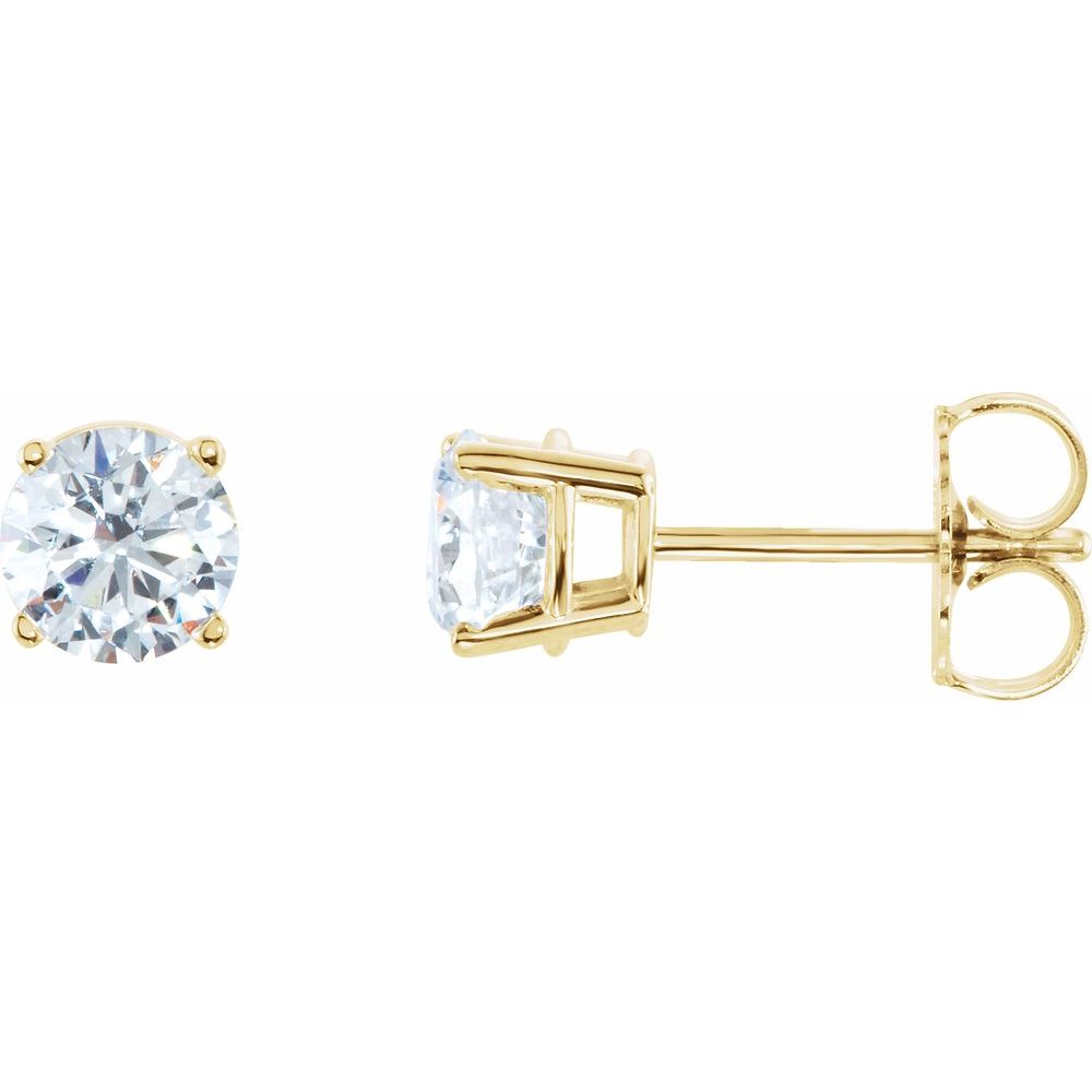 14K Yellow 2 Ctw Natural Diamond Stud Earrings