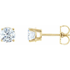 14K Yellow 2 Ctw Natural Diamond Stud Earrings