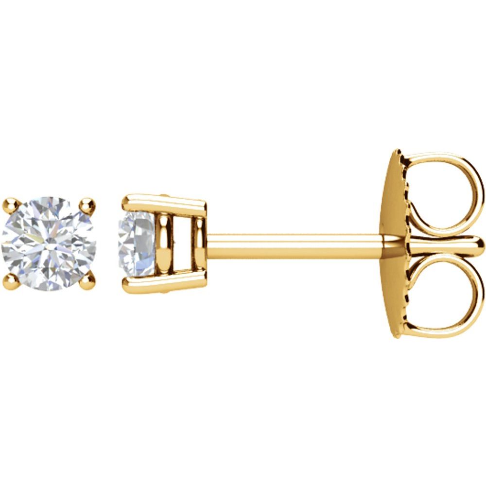 14K Yellow 1/4 Ctw Natural Diamond Stud Earrings