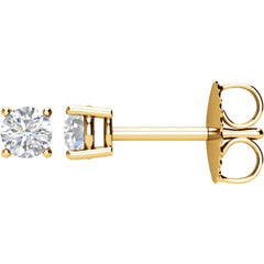 14K Yellow 1/4 Ctw Natural Diamond Stud Earrings