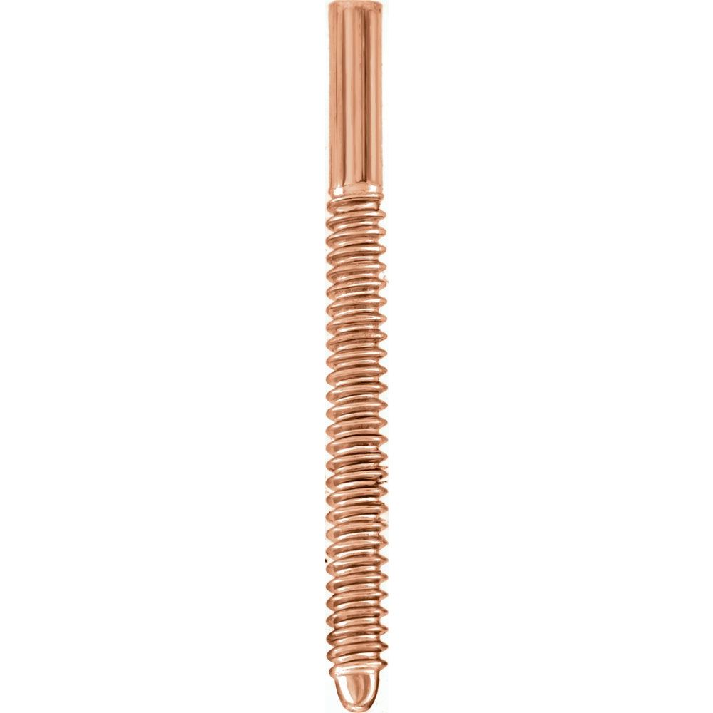 10K Rose .039x.444" Bullet Nose Threaded Earring Post