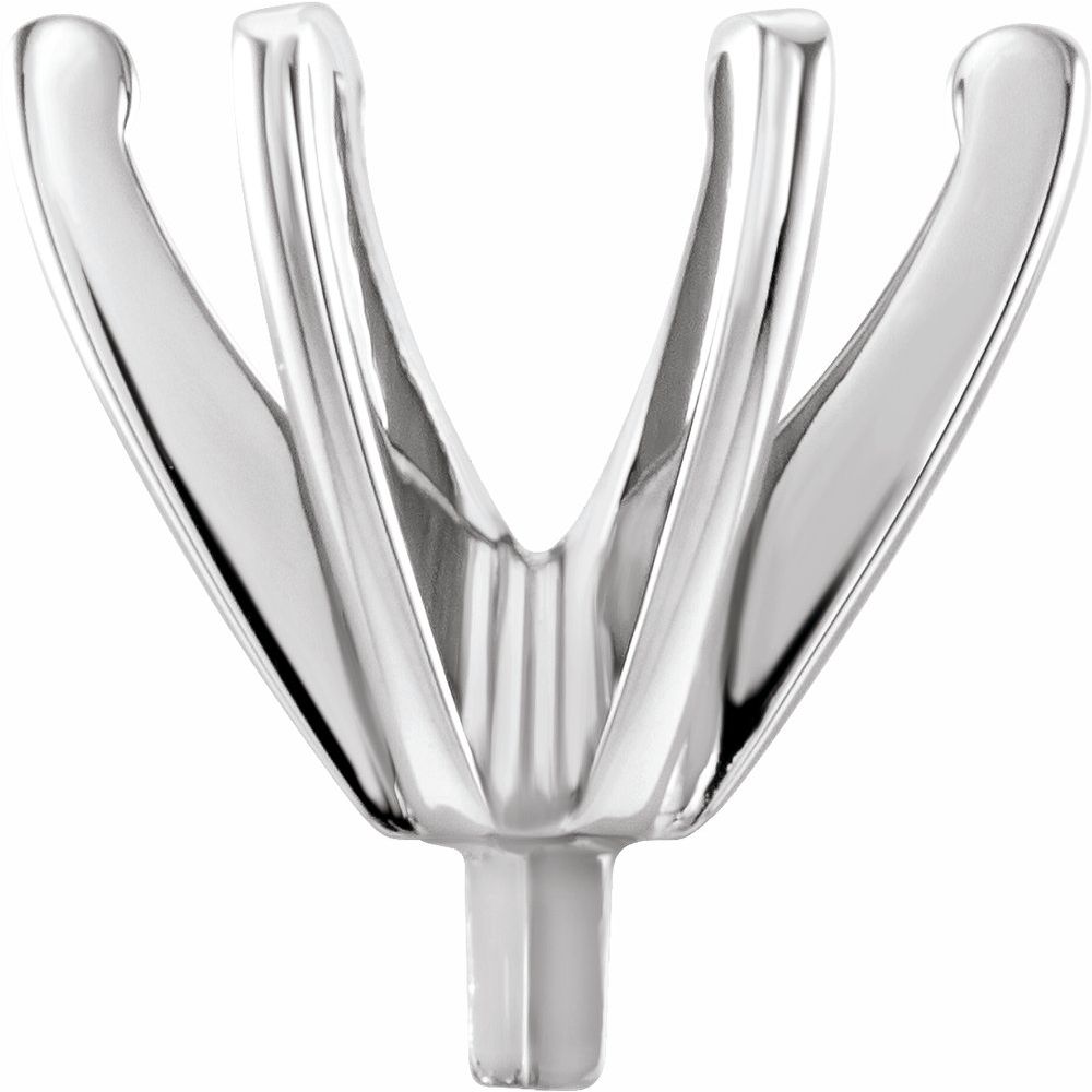 18K White 10.2-10.6 mm Round 6-Prong Low Peg Setting