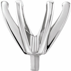 14K X1 White 13 mm Round 6-Prong Low Peg Setting