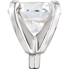 14K White 5.4-5.7 mm  Round 4-Prong Low Peg Setting