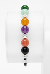Jade of Yesteryear Multicolor Jade Bead Macrame Adjustable Bracelet