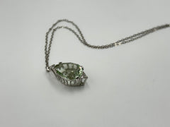 Rarities Sterling Silver Pear-shape Prasiolite Pendant Necklace, 18"