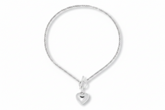 Bellezza Bronze Cristallino Bronze Cestina Heart Enhancer Pendant Necklace 18"