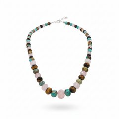 Jay King Sterling Silver MultiColor MultiGemstone Bead Necklace