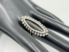 Rarities Sterling Silver Goldclad 0.76ctw Diamond Negative Space Oval Ring, Size 7